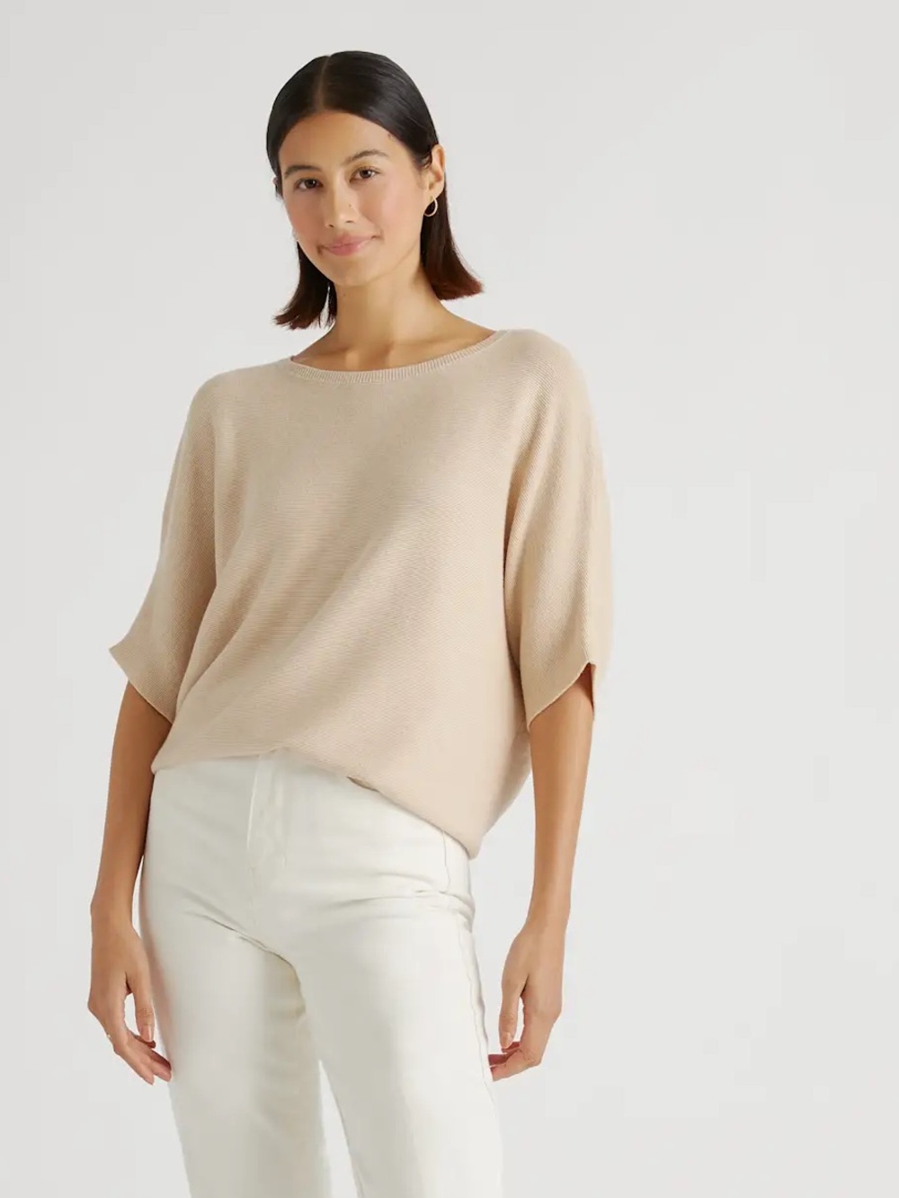 Quince Lightweight Cotton Cashmere Dolman Sweater. Size M. NWOT. MSRP $79